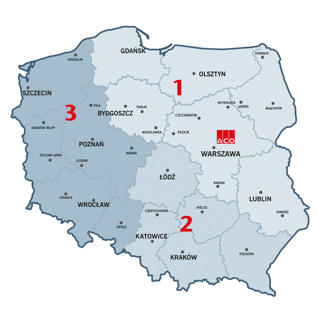 ACOmapa Dystrybucja 3 Regiony