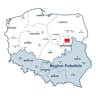 Mapa Dystrybucja Południe