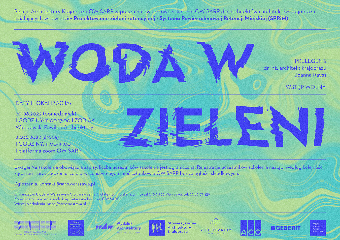 Zaproszenie Szkolenie WODA-w-ZIELENI