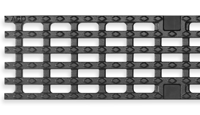 Ruszt Multiline w podłużne mostki wykonany z żeliwa sferoidalnego  w kolorze czarnym dostępny z powłoką KTL o długości 50 cm. Numer katalogowy 12673