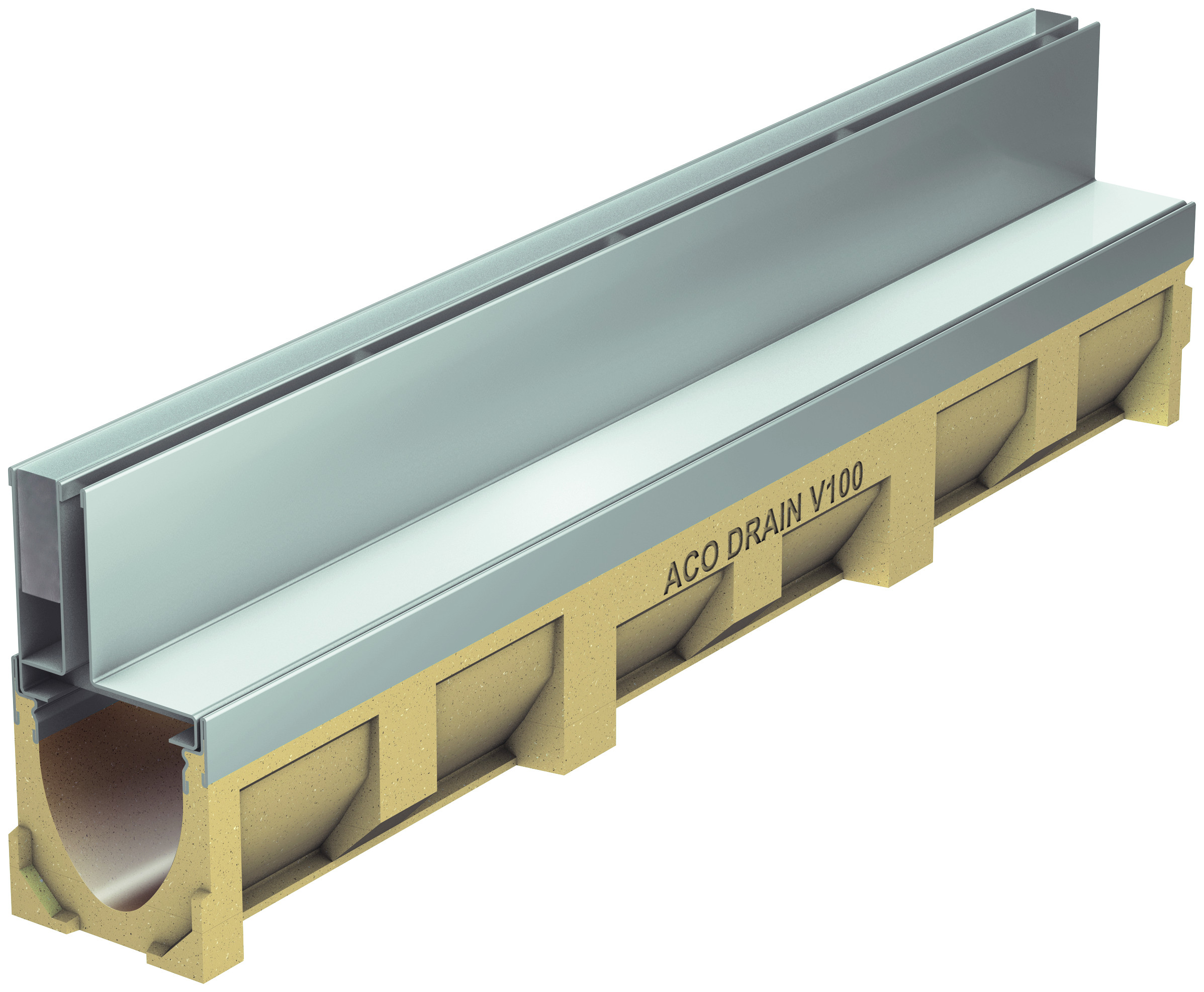 ACO Multiline SlotTop Single V100,  kanał z ramą szczelinową niestandardową
