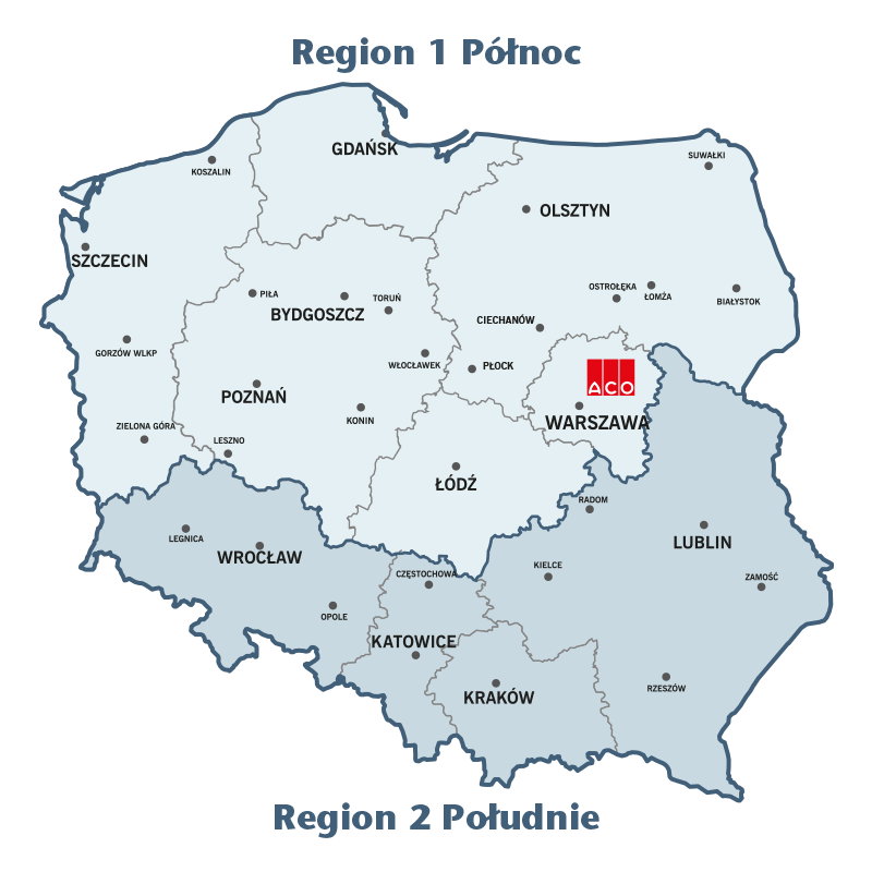 Mapa Dystrybucja Dwa Regiony